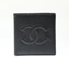 CHANEL シャネル 二つ折り財布 4番台 1996-1997 キャビアスキン ココマーク【中古】