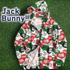 Jack Bunny!! by PEARLY GATES ジャックバニー パーリーゲイツ ゴルフ ミニリップ スピーチバルーン柄 総柄 2WAYストレッチ パーカー フーディ ブルゾン ゴルフウェア 262-3120301 定1.9万▲020▼50925w01
