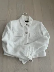 ZARA ザラ 白 ツイード ジャケット