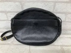 IL BISONTE イルビゾンテ ショルダーバッグ ブラック レザー 革 楕円 レディース 