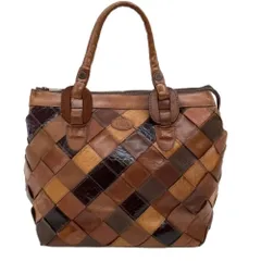 ♪♪IBIZA イビサ レディース ハンドバッグ レザー 編み込み ブラウン