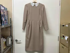 CELFORD 長袖ﾜﾝﾋﾟｰｽ レース襟 ﾍﾞｰｼﾞｭ CWF0195027 ｻｲｽﾞM