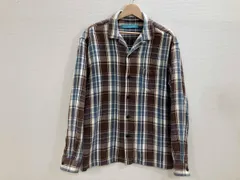 MUZE 先染めチェック柄オーバーシャツ オーバーシャツ 厚手シャツ ブルー／ブラウン 1 春