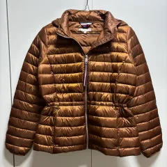 50万円台 25FW Tommy Hilfiger トミーヒルフィガー レディース 軽量 ダウン ジャケット アウター ブラウン
