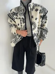 [冬ボアアウター]ペイズリーボアジャケット（3オンス、実物画像、ファージャケット、冬ジャケット）