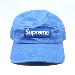 【中古】Supreme 22SS Washed Seersucker Camp Cap ブルー　シュプリーム[17][240017743637]