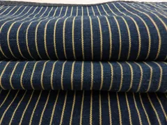 P41551　古い　縞木綿　絣　袋　厚手　６２ｃｍ×５８．５ｃｍ　古布古裂　ｋ