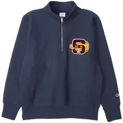 champion(チャンピオン) RW HALF ZIP カジュアルスウェットジャケット (c3c023-386)、ダークネイビー