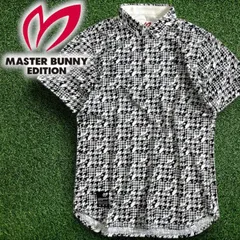 MASTER BUNNY EDITION by PEARLY GATES マスターバニー エディション パーリーゲイツ ゴルフ 軽量ポップコーン 千鳥総柄 ストレッチ 半袖 ポロシャツ ゴルフウェア 758-2260903 定1.8万▲028▼51217w04