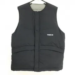 【超美品】タイニーリーコン リバーシブルダウンベスト 黒 ロゴプリント メンズ L ゴルフウェア TNRCN