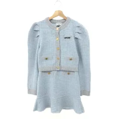 Lily Brown リリーブラウン×マリークワント セットアップ サイズ:F ニットカーディガン×スカート/コラボ    ブルー レディース / 240001183908