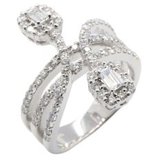 Jewelry, Rings, Diamond Ring, 8.6g, Size #14, K18WG (White Gold), Diamond Ring, Women's, Used A