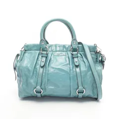 ミュウ ミュウ Miu Miu ハンドバッグ VITELLO LUX RT0383 ブルー レザー ヴィッテロラックス 2wayハンドバッグ レディース Used A