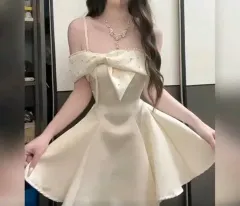 スナ系 白 ミニ ONE PIECE ドレス