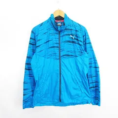 プーマ PUMA 514417 ジャンパー ブルゾン ウィンドブレーカー 長袖 ジップアップ 総柄 ロゴ L ブルー スポーツウェア ※EKM