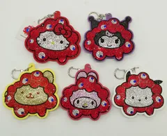 EXPO2025 関西万博 ミャクミャク サンリオ キラキラレザーキーホルダー 5点セット キティ クロミ ポムポムプリン マイメロ ポチャッコ