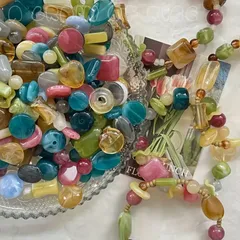 No.399 アクリルビーズ ミックス 詰め合わせ ランダム ハンドメイド パーツ 素材 ニュアンスカラー 大容量