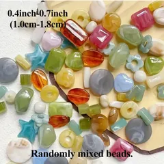 No.399 アクリルビーズ ミックス 詰め合わせ ランダム ハンドメイド パーツ 素材 ニュアンスカラー 大容量