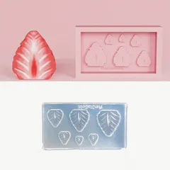 No.400 シリコンモールド いちご 断面 6種セット ミニチュア スイーツデコ レジン 粘土 型