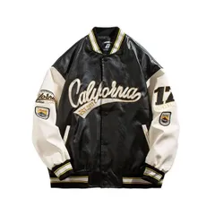 スタジャン メンズ レディース スタジアムジャンパー puレザー レター刺繍 ジャケット PU革袖 ゆったり リブデザイン 防寒 防風42717