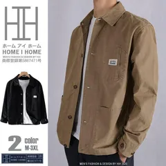 アウター カバーオール メンズ 無地 綿100％ シンプル ブルゾン 作業服 ワーク 秋 シャツジャケット42717