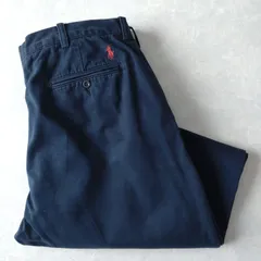 ■古着 Polo by Ralph Lauren ポロバイラルフローレン PRESTON PANT ポロチノ ツイルパンツ ダークネイビー 実寸W38L30【L5444】