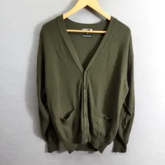 DAKS ダックス ラム ウール カーディガン Vネック ニット 古着 レトロ オールド ヴィンテージ サイズ M グリーン系 RETRO OLD VINTAGE A555のサムネイル