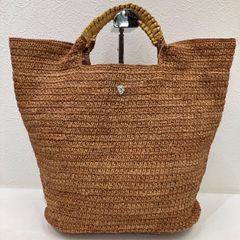 ヘレンカミンスキー ラフィア トートバッグ レザー インナーバッグなし
