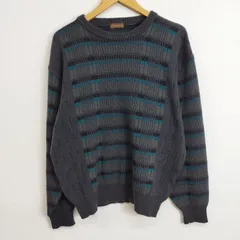 ANDERSON アンダーソン セーター クルーネック 長袖 古着 レトロ 総柄 アクリル ウール ヴィンテージ 日本製 サイズ M グレー系 A561