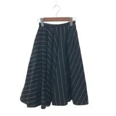 Ralph Lauren ラルフローレンパープルレーベル フレアスカート サイズ:0 カシミヤ100％/ストライプ/アメリカ製    ブラック レディース / 240001184139