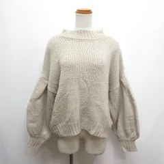 アースミュージック&エコロジー EARTH MUSIC & ECOLOGY 手編み風 ボリューム ニット プルオーバー F ライトベージュ セーター