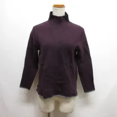 ドゥクラッセ DoCLASSE ハイネック 長袖 ニット カットソー L 濃紫 バーガンディ