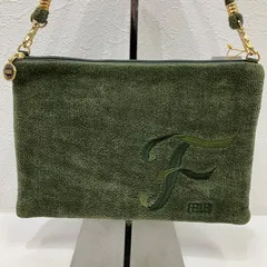 8276　FEILER フェイラー　タグ付き　ユニロゴ　カーキ　オリーブ　グリーン　ハンドバッグ　ポーチ　ミニバッグ　クラッチバッグ　レディース　シュニール織り　無地　ロゴ　シンプル　きれいめ