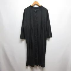サマンサモスモス SM2 前後2way 薄手 ニット ワンピース F チャコールグレー 長袖 ポケット有り