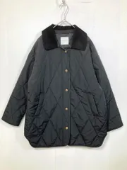 BONLECILL ボンルシル BLEjk620 2way 襟コーデュロイ 中綿 キルティング ジャケット sizeF/黒 ◆■レディース