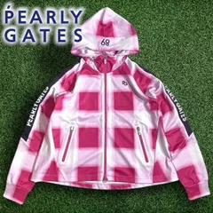 PEARLY GATES パーリーゲイツ ゴルフ モノフィラエアクッション オンブレチェック柄 フルジップ パーカー ブルゾン ジャケット ゴルフウェア レディース 055-2262802 定価3万 ピンクレッド ホワイト ブラック ▲034▼50606w07