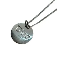 【管2512-276】Christian Dior クリスチャンディオール Dior ロゴ ラウンドプレート ネックレス ヴィンテージ レディース