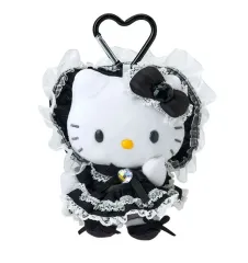 ハローキティ ラブリー フリル ロリータ マスコット ぬいぐるみ キーホルダー ブラック