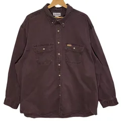 Carhartt カーハート ワークシャツ 厚手 長袖シャツ ボタンダウン Mexico製 2XLサイズ ボルドー