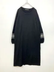 closet story クローゼットストーリー 6926-105-0888 定価11000円 ソデ ジャカード ニット ワンピース 黒  ■■ レディース