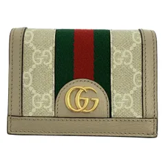 【美品】  GUCCI / グッチ | オフィディア GGマーモント シェリーライン 二つ折り財布 ウォレット / 523155 | ベージュ/グリーン/レッド | レディース