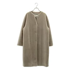 SOEJU / ソージュ | ウール ボア ノーカラーコート | F | ピンクベージュ | レディース