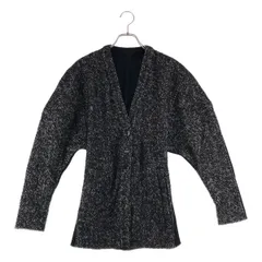 AKIRANAKA / アキラナカ | Philine combi tex cardigan ツイード リブニット 切替 カーディガン | 1 | ブラック | レディース
