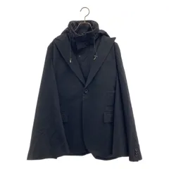 sacai / サカイ | 2022SS | Suiting Mix Cape Blazer ス―チング ミックスケープ ブレザー ドッキング ジャケット | 2 | ブラック | メンズ