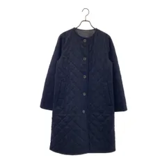 MACKINTOSH PHILOSOPHY / マッキントッシュフィロソフィー | ウール リバーシブル キルティング ノーカラーコート | 38 | ネイビー | レディース