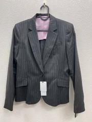 21.LES MUES Femme  スーツ　セットアップ　ピンストライブ　レディース　Lサイズ　パンツMサイズ　グレー