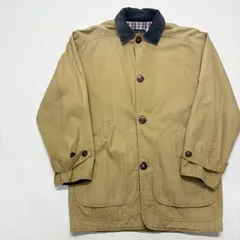 【名作】90s J.CREW 巨人タグ ハンティングジャケット 襟コーデュロイ 裏地チェック ベージュ メンズ 古着 オールドジェイクルー バーンコート フィールドコート ヴィンテージ【6038ST】