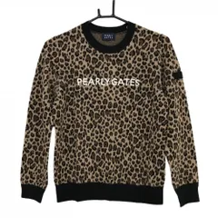 パーリーゲイツ セーター ライトブラウン×黒 レオパード ヒョウ柄 カシミヤ混 ニット レディース 1(M) ゴルフウェア PEARLY GATES