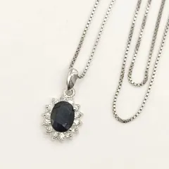 【美品】ストーンデザインネックレス　SILVER　シルバー925