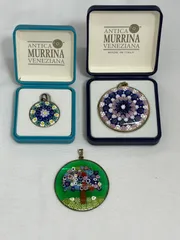 ベネチアングラス ミルフィオリ ANTICA MURRINA VENEZIANA ペンダントトップ 3点セット